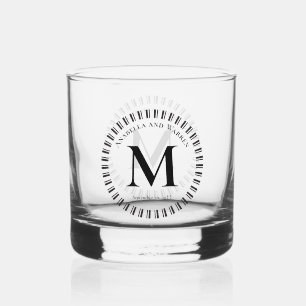 Verre À Whisky Monogramme moderne minimaliste simple et nom de fa