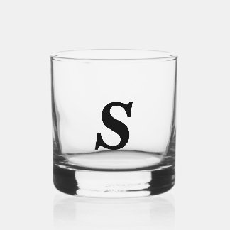 Verre À Whisky Monogramme moderne personnalisé initial