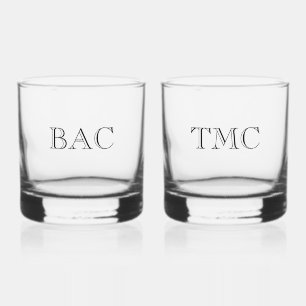 Verre À Whisky Monogrammes Initiales Mariage classique Couple int