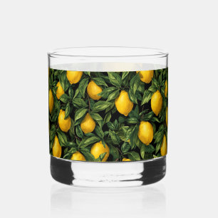 Verre À Whisky Motif d'arbre de citron agrumes vibrant