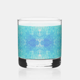 Verre À Whisky Motif de cristal de glace abstrait turquoise