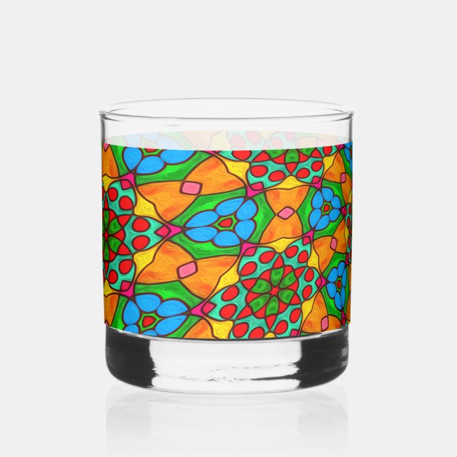 Verre À Whisky Motif de fleurs esthétiques (Recto)