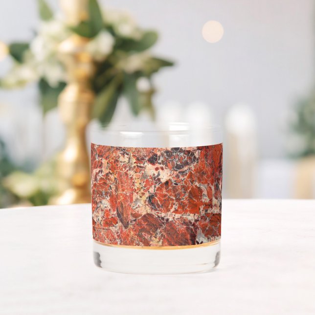 Verre À Whisky Motif en pierre de jaspe bréchique orange (Insitu (Mariage))