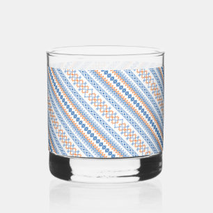 Verre À Whisky Motif tribal aztèque orange bleu mignon