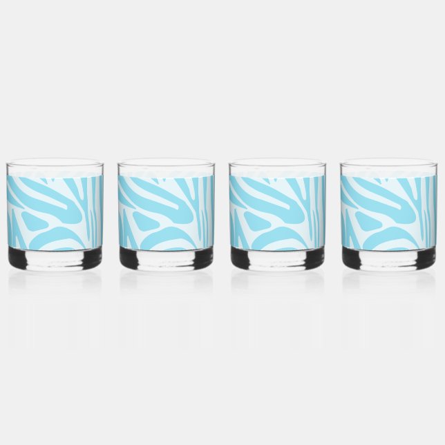 Verre À Whisky Motif Zèbre Bleu (Recto)