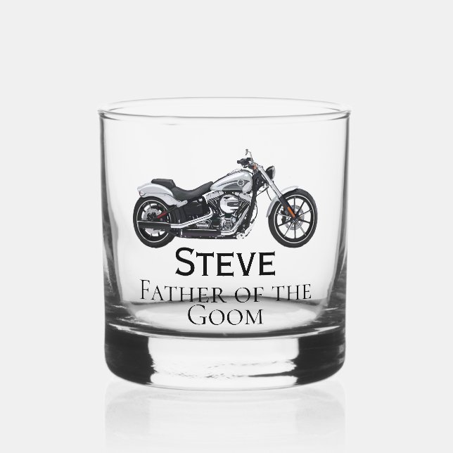 Verre À Whisky Moto Homme Groomsman Père de la chambre Cadeau (Recto)