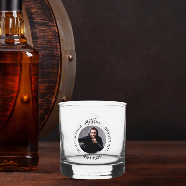 Verre À Whisky Mythe de l'homme légende photo fête d'anniversaire (Créateur téléchargé)