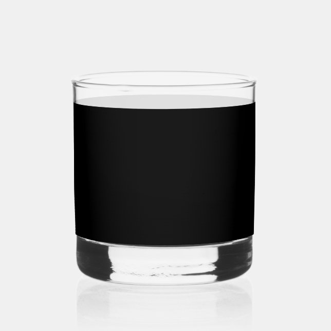 Verre À Whisky Noir Uni Élégant (Recto)