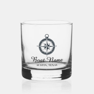 Verre À Whisky Nom de bateau personnalisé