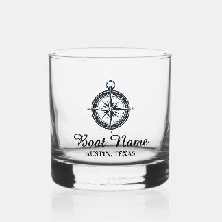 Verre À Whisky Nom de bateau personnalisé