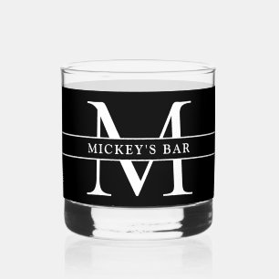 Verre À Whisky Nom de monogramme personnalisé