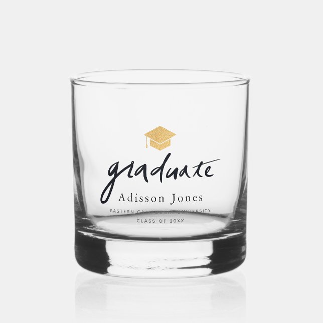 Verre À Whisky Nom du monogramme Gold Baroque Crest (Recto)