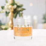 Verre À Whisky Nom du texte or simple Date Meilleur cadeau homme<br><div class="desc">Simple Gold Nom Texte Date Meilleur Cadeau Homme. Un grand gardien pour votre meilleur homme avec une typographie audacieuse et la date du mariage dans une bordure de ligne à l'avant et facilement personnaliser avec son nom sur l'autre côté.</div>
