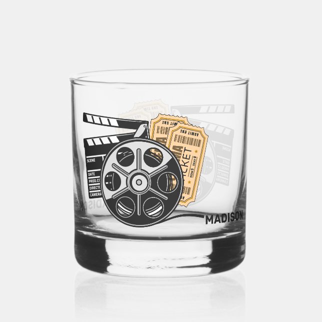 Verre À Whisky Nom et couleur personnalisés (Recto)