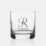 Verre À Whisky Nom et monogramme du Groomsman personnalisé<br><div class="desc">Elégant cadeau personnalisé Groomsman avec monogramme personnalisé en noir élégant style de police script avec le nom et le titre de groomsman dans le style de police serif classique. Parfait aussi pour le meilleur homme, père de la mariée, demoiselle d'honneur, fille de fleurs, mère de la mariée et plus encore....</div>