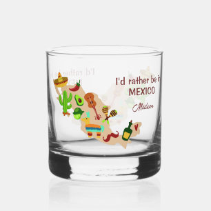 Verre À Whisky Nom et texte personnalisés MEXICO carte culturelle