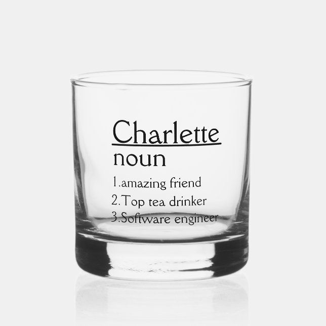 Verre À Whisky Nom personnalisé Définition tumbler (Verso)