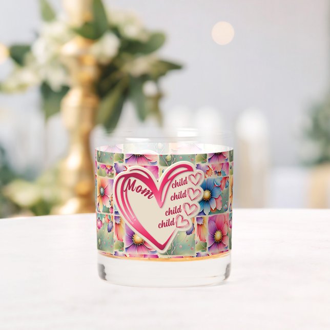 Verre À Whisky Nom personnalisé Maman Enfants Floral sur toute l' (Insitu (Mariage))