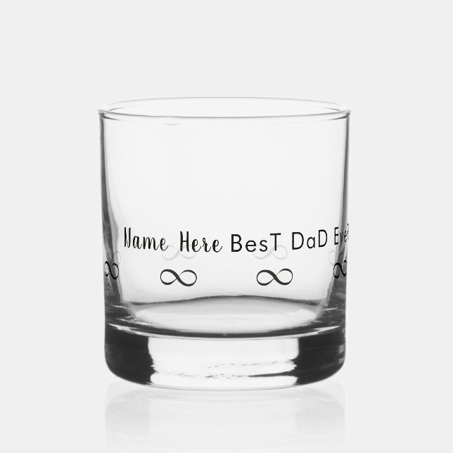 Verre À Whisky Nom personnalisé "Meilleur papa jamais" Infinity É (Recto)