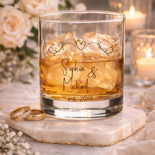 Verre À Whisky Noms de couple personnalisés Faveurs de mariage