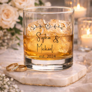 Verre À Whisky Noms de couple personnalisés Faveurs de mariage