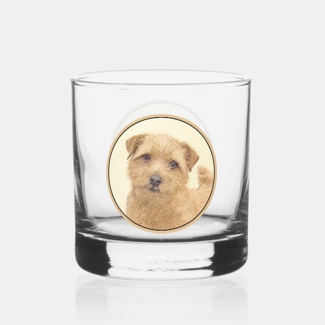 Verre À Whisky Norfolk Terrier Peinture - Art Chien original (Recto)
