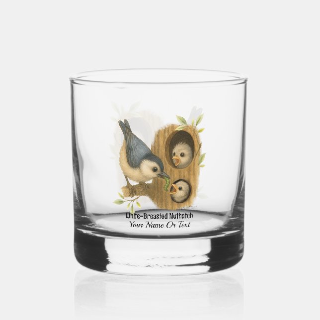 Verre À Whisky Nuthatch à poitrine blanche (Recto)
