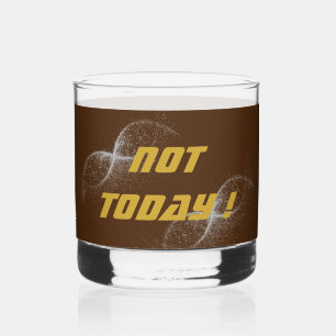 Verre À Whisky Or "PAS AUJOURD'HUI!" avec Parties scintillant arg