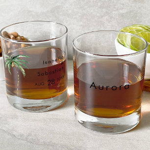 Verre À Whisky Palm Tree Destination Mariage Mariage