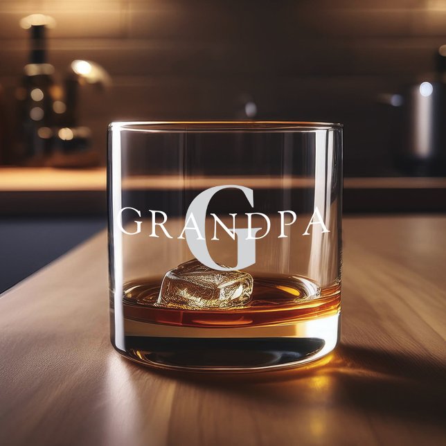 Verre À Whisky Papi Nom personnalisé Monogramme (Créateur téléchargé)
