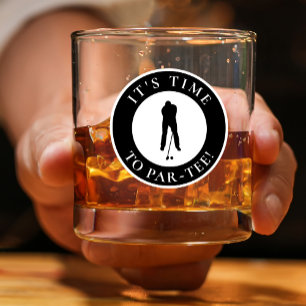 Verre À Whisky Par Tee Golfer Funny Humour moderne Noir pour lui