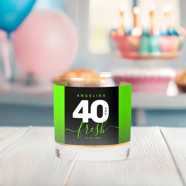 Verre À Whisky Parties scintillant moderne Girly Bright Green 40  (Insitu (Baby Shower))