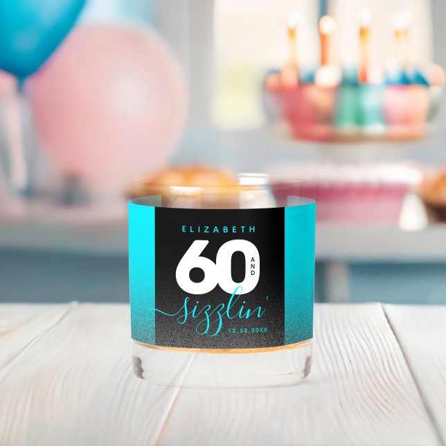 Verre À Whisky Parties scintillant moderne Girly Ice Blue 60 et d (Insitu (Baby Shower))