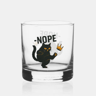 Verre À Whisky Pas De Rois En Amérique Chat Noir Drôle Kicking Cr