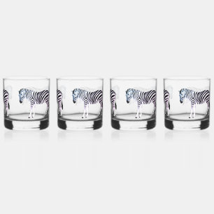 Verre À Whisky Pastel Hue Zebra Print Drinkware Set