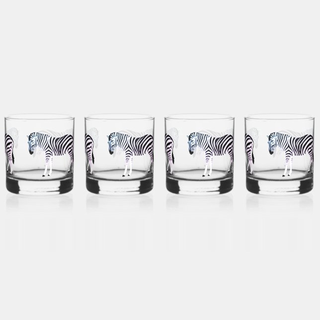 Verre À Whisky Pastel Hue Zebra Print Drinkware Set (Dos)