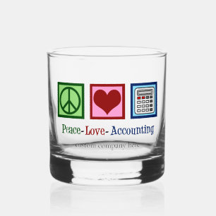 Verre À Whisky Peace Love Comptable sur mesure Société comptable