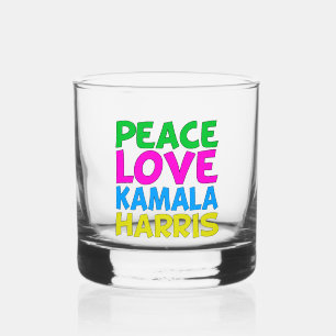 Verre À Whisky Peace Love Kamala Harris Cute Election