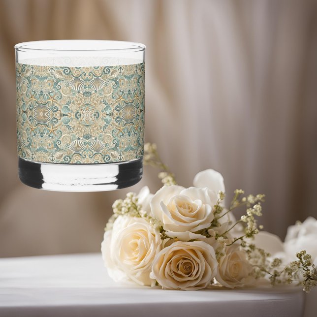 Verre À Whisky Pearl Coast Elégance Nautique Imprimé Rocks Glasse (Créateur téléchargé)