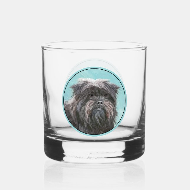 Verre À Whisky Peinture Affenpinscher - Joli art original chien (Recto)