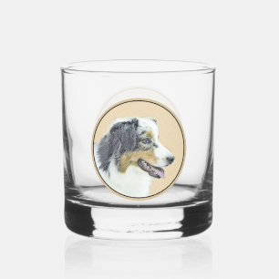 Verre À Whisky Peinture de berger australien - Art original de ch