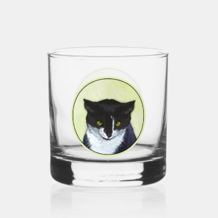 Verre À Whisky Peinture de chat Tuxedo - Cute Original Cat Art