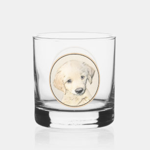 Verre À Whisky Peinture de chiot d'or Retriever - Art de chien or