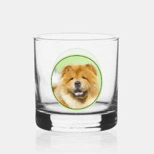 Verre À Whisky Peinture de Chow Chow - Art Original de Chien Mign