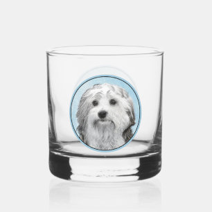 Verre À Whisky Peinture de Lowchen - Art de chien original mignon
