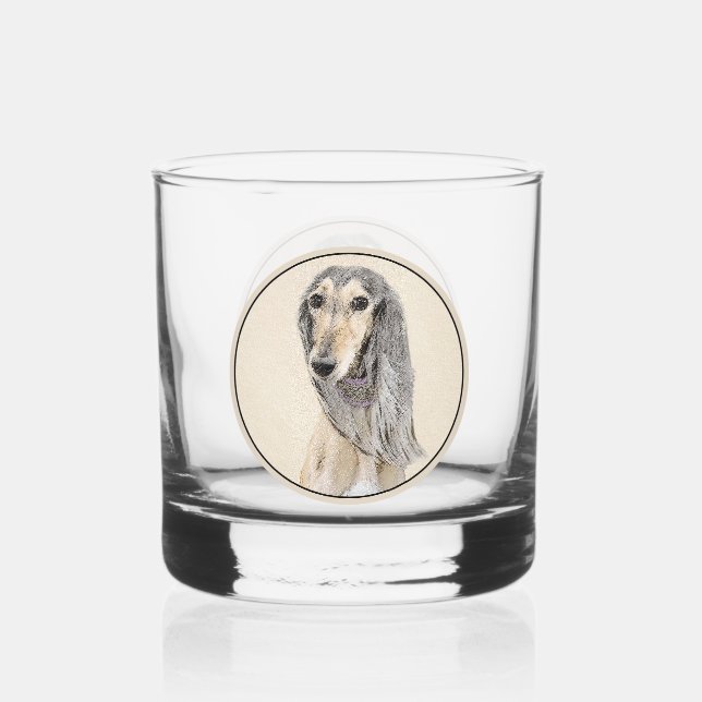 Verre À Whisky Peinture de Saluki (Faune) - Cute Original Chien A (Recto)