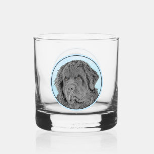 Verre À Whisky Peinture de Terre-Neuve - Cute Original Chien Art