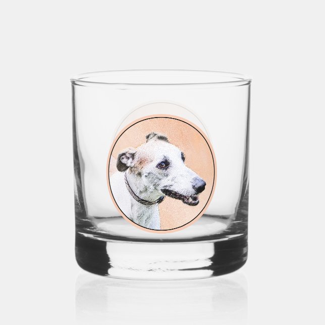 Verre À Whisky Peinture Greyhound - Cute Original Chien Art (Recto)