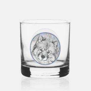Verre À Whisky Peinture Keeshond Beth - Joli art original chien