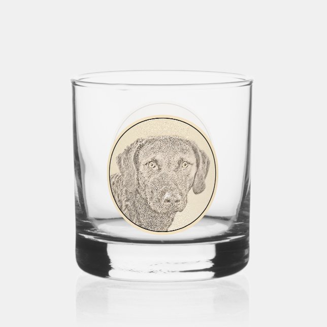 Verre À Whisky Peinture originale de chien par Retriever de Chesa (Recto)